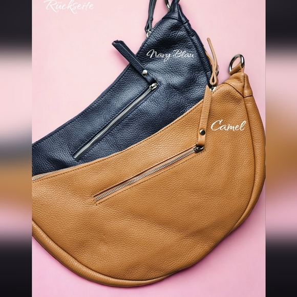 Black Leather Bum Sling Bag Fanny Pack With 2 Strap Options And Coin Purse - Picture 3 of 7